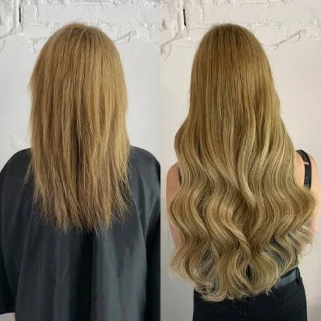 hair-extensions-before-after-62 dark blond hair extensions before and after