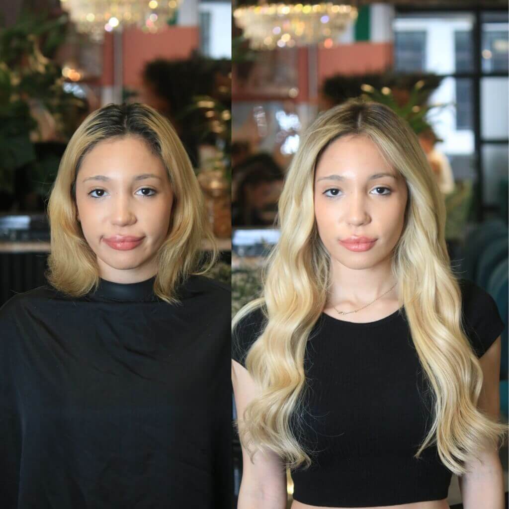 hair colour before and after highlights