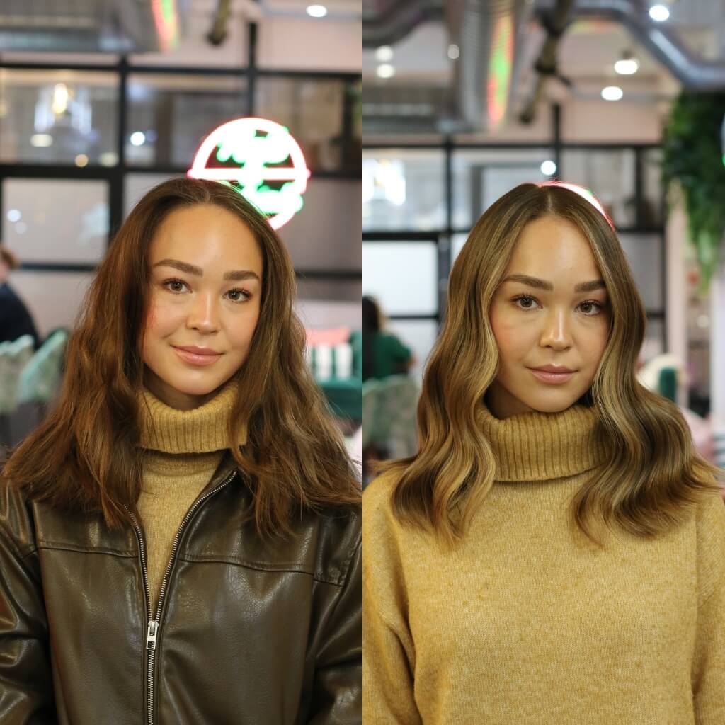 balayage transformation on short hair