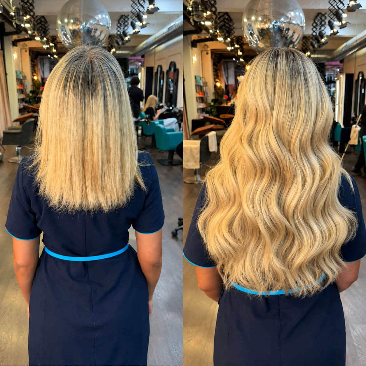 short to long blonde hair extension results