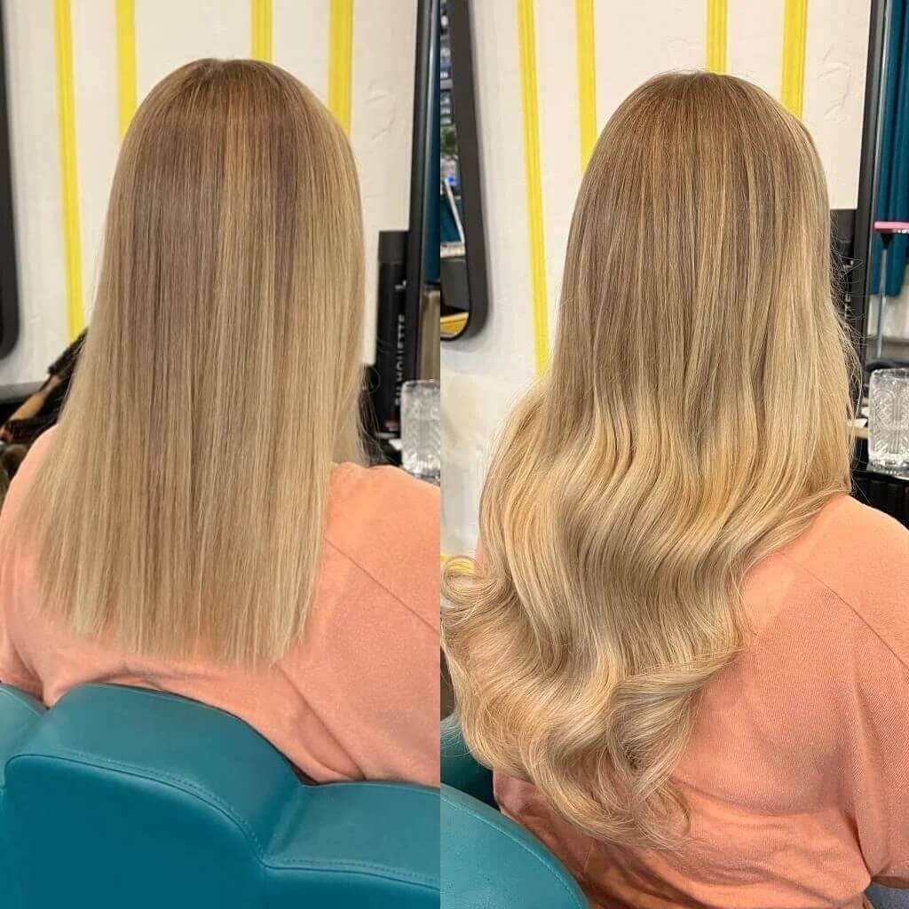 blonde hair extension transformation