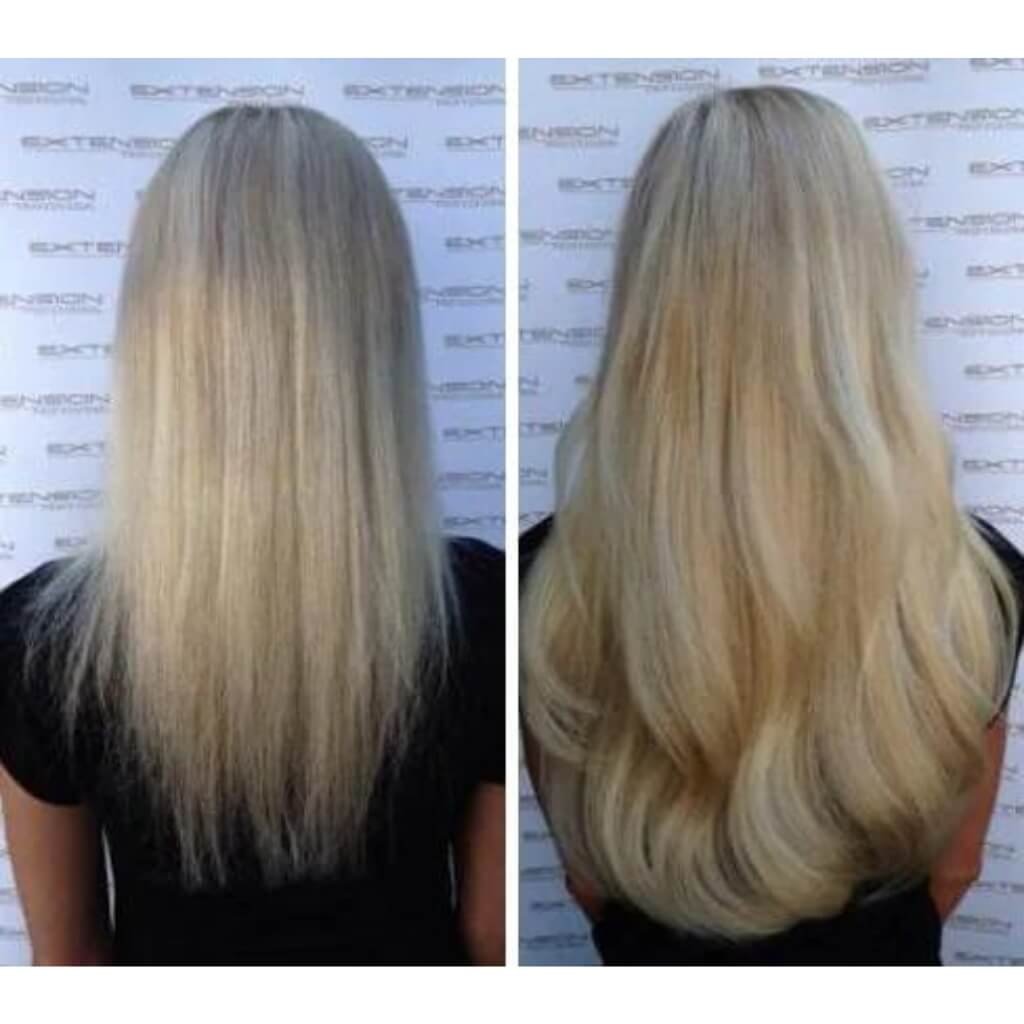 colour matched hair extension transformation