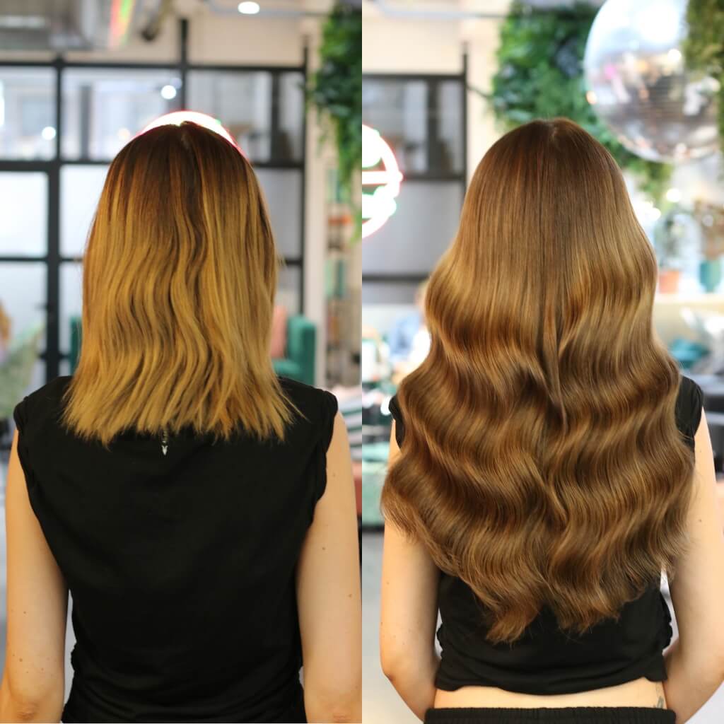Hair extensions and colour transformation (1) Hair extensions and colour transformation