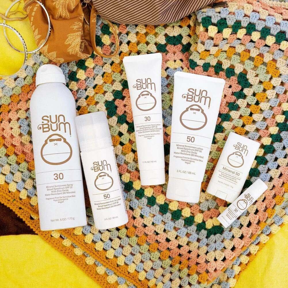 Sun Bum Mineral SPF 50 sunscreen, a hair-extension-safe body sunscreen with zinc oxide