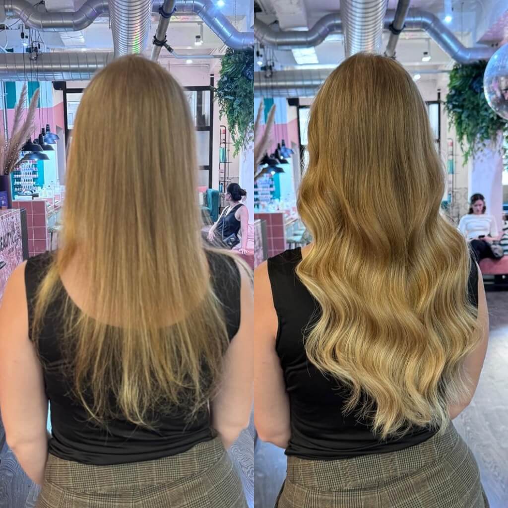 Thin hair extension transformation (1) Thin hair extensions transformation