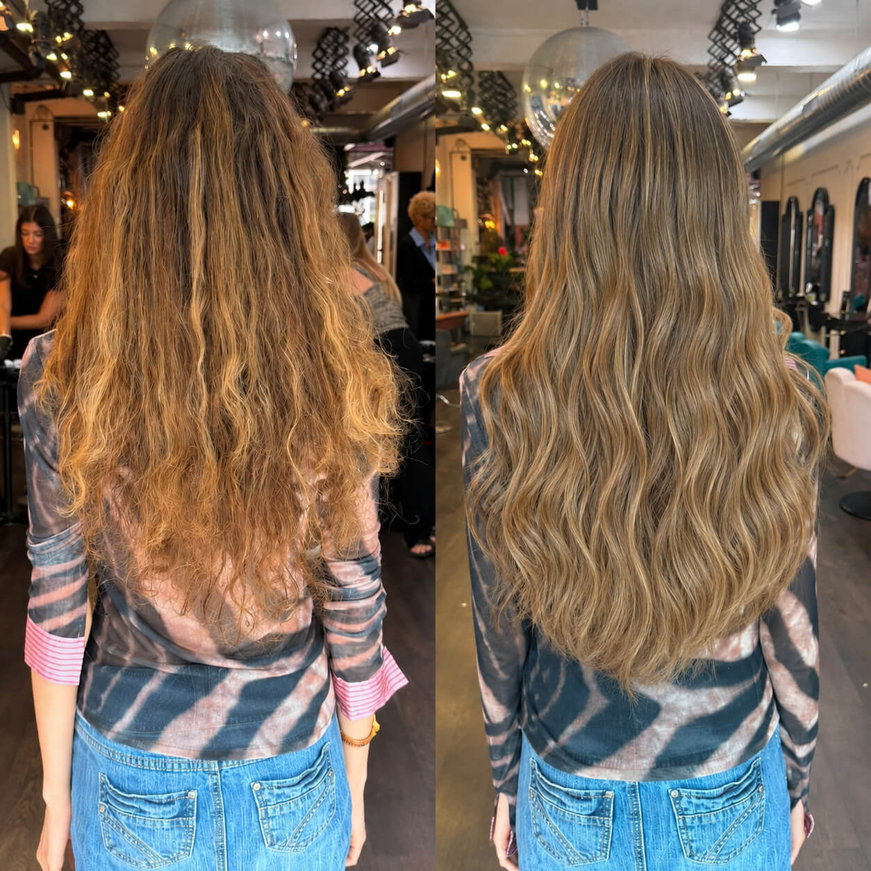long brown hair extensions before and after results