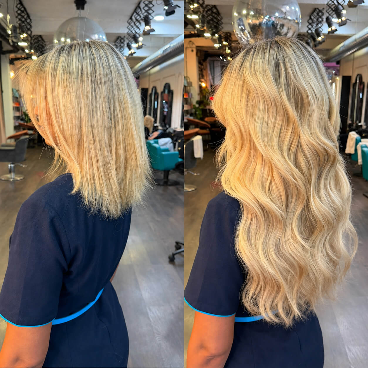 short to long blonde hair extensions before and after