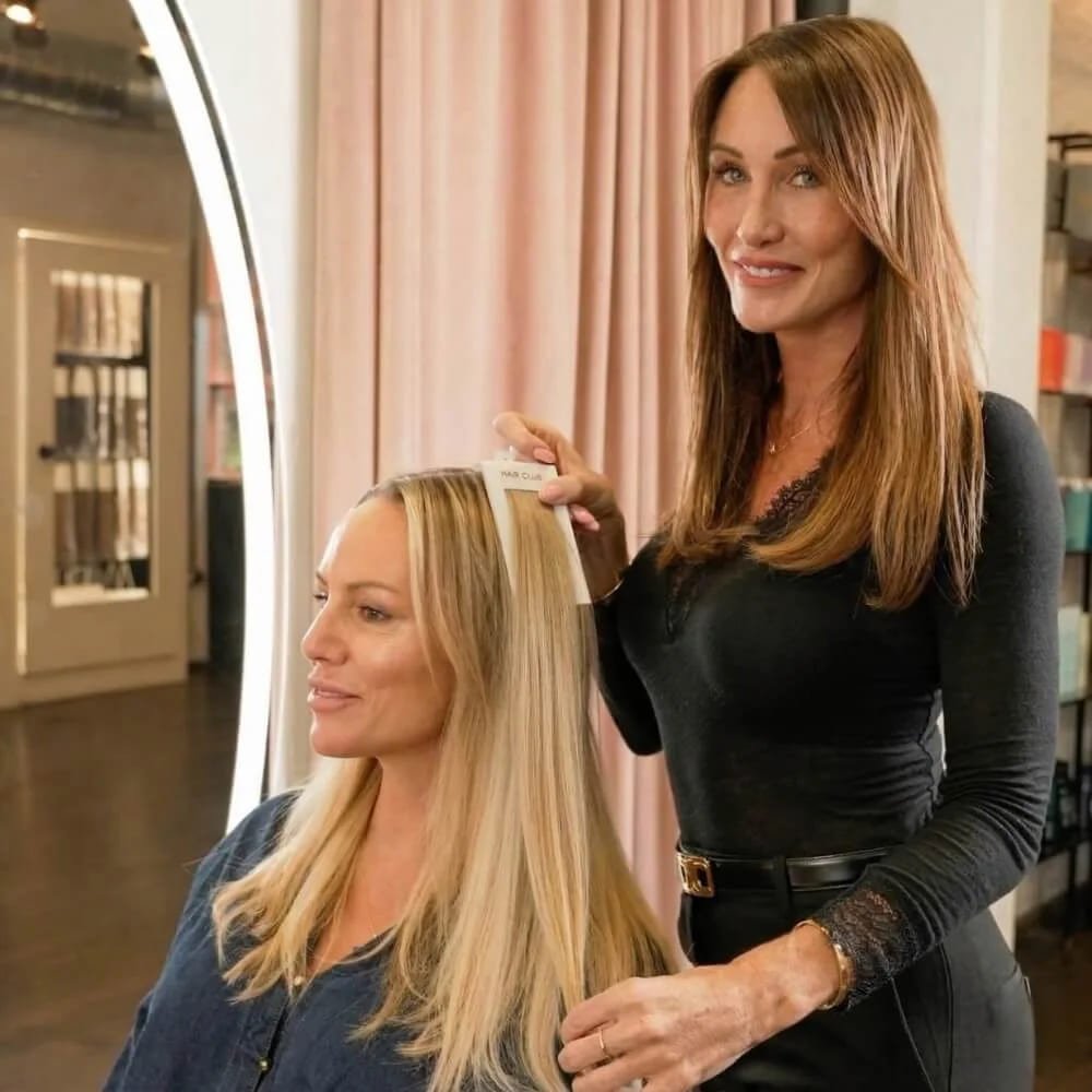 Women having hair consultation at beauty club london