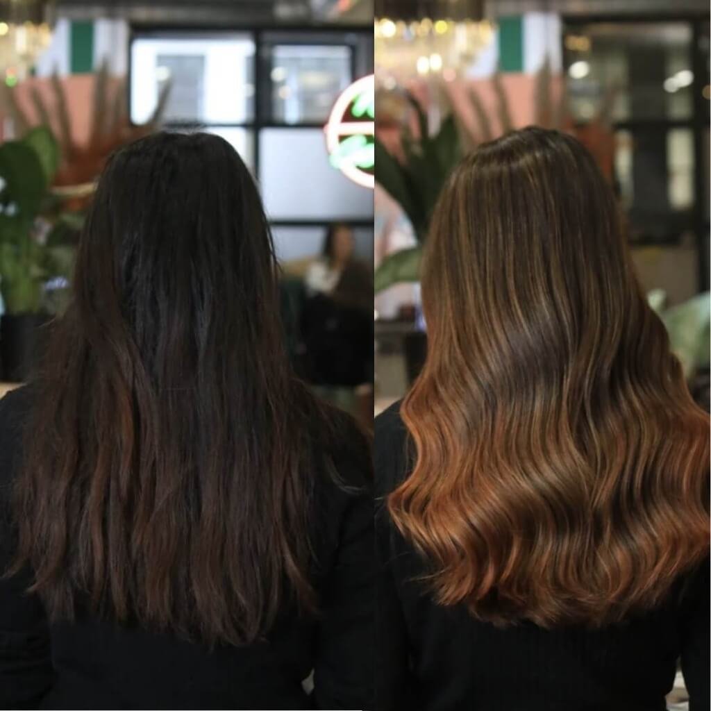balayage hair colour transformation