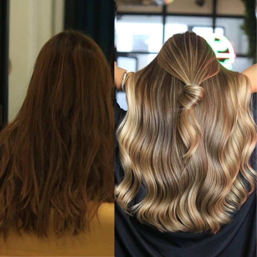 balayage hair colour transformation