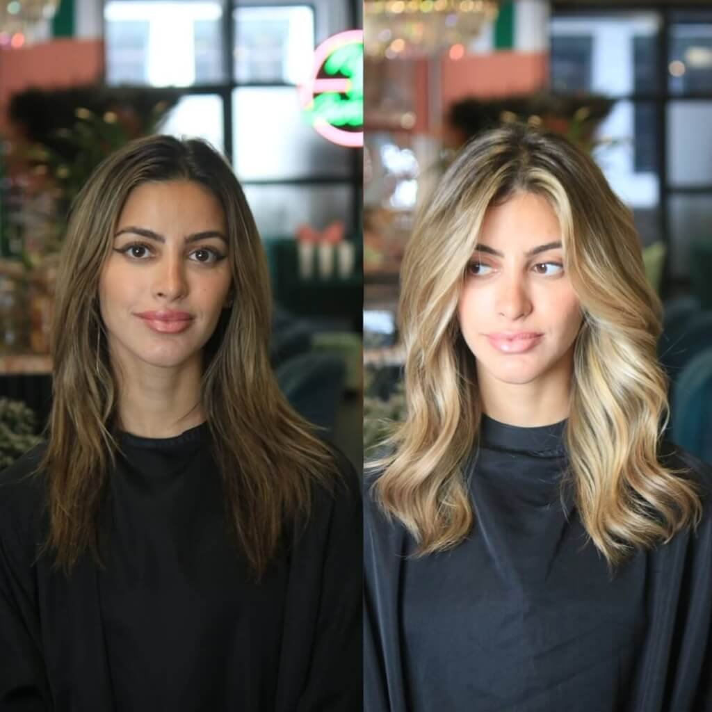 face frame hair colour transformation