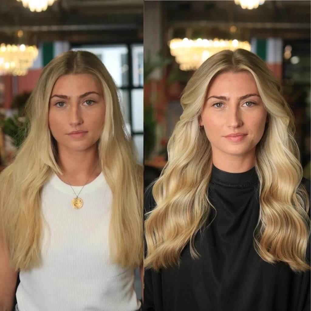 before and after balayage transformation