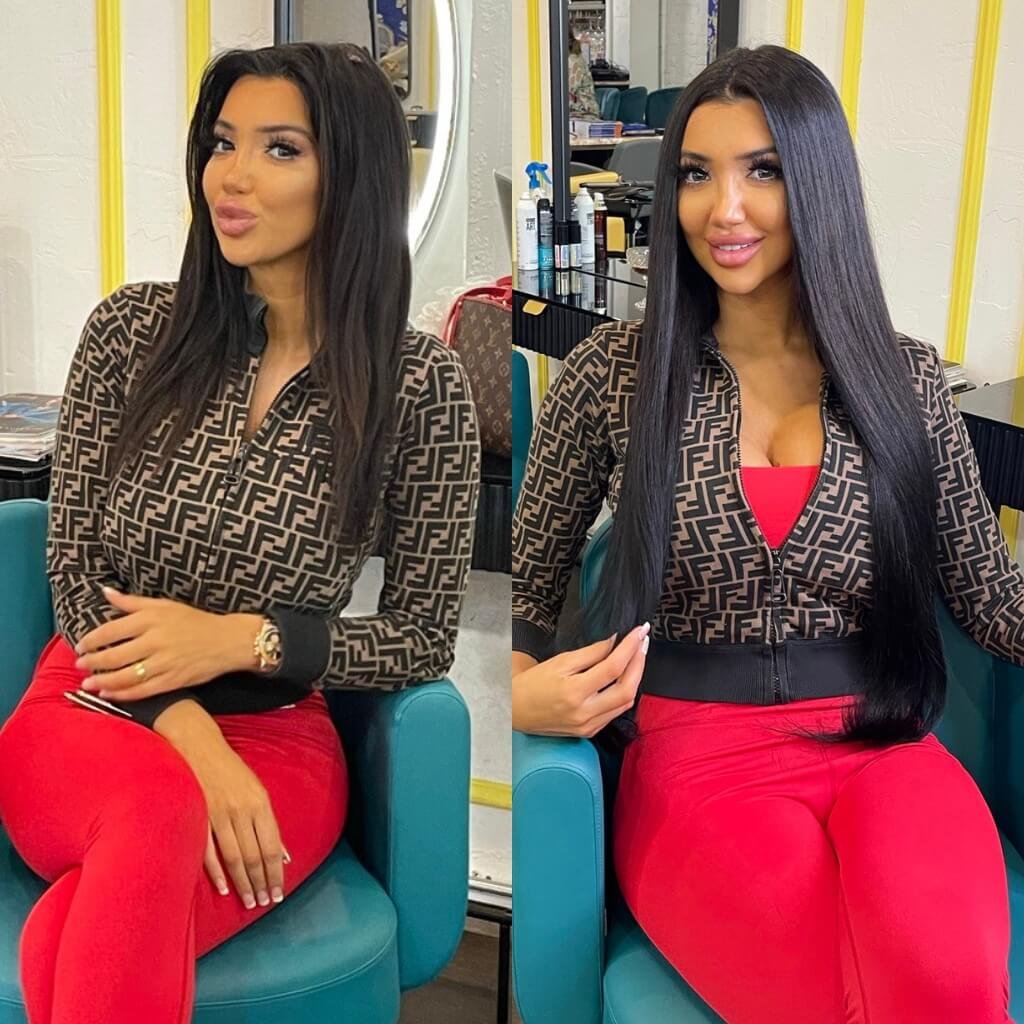 short to long black hair extension transformation