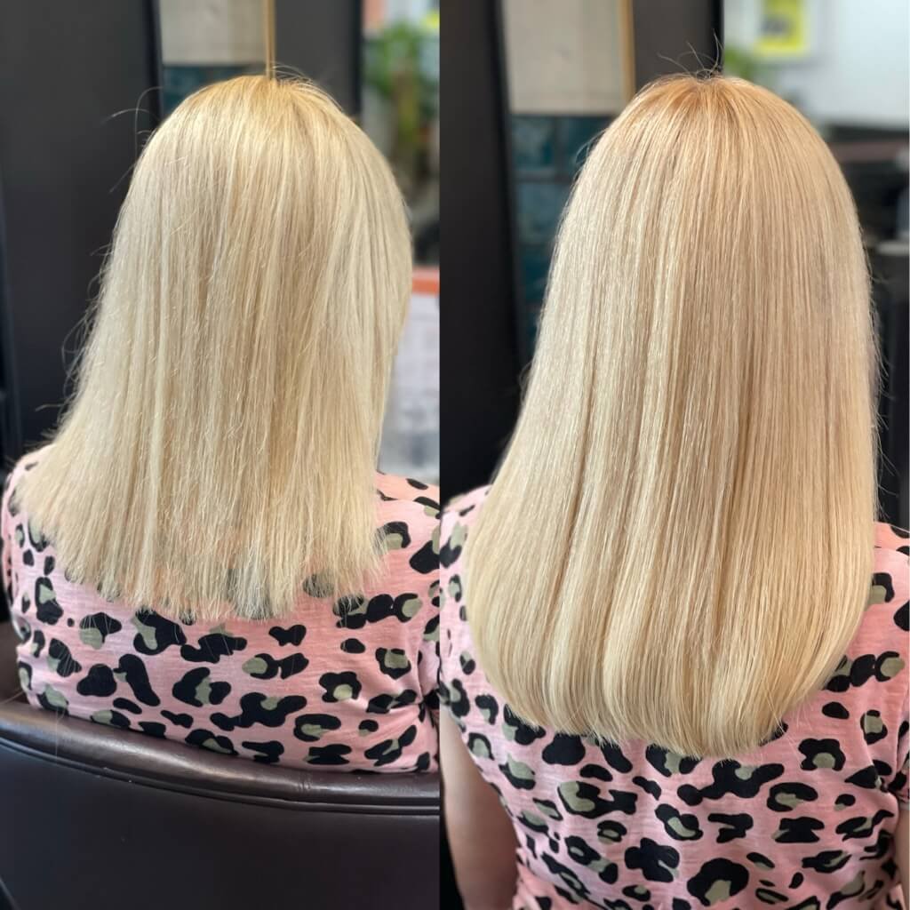 light blonde hair hair extension transformation