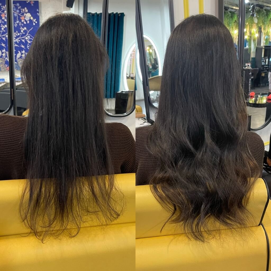 colour match hair extension transformation