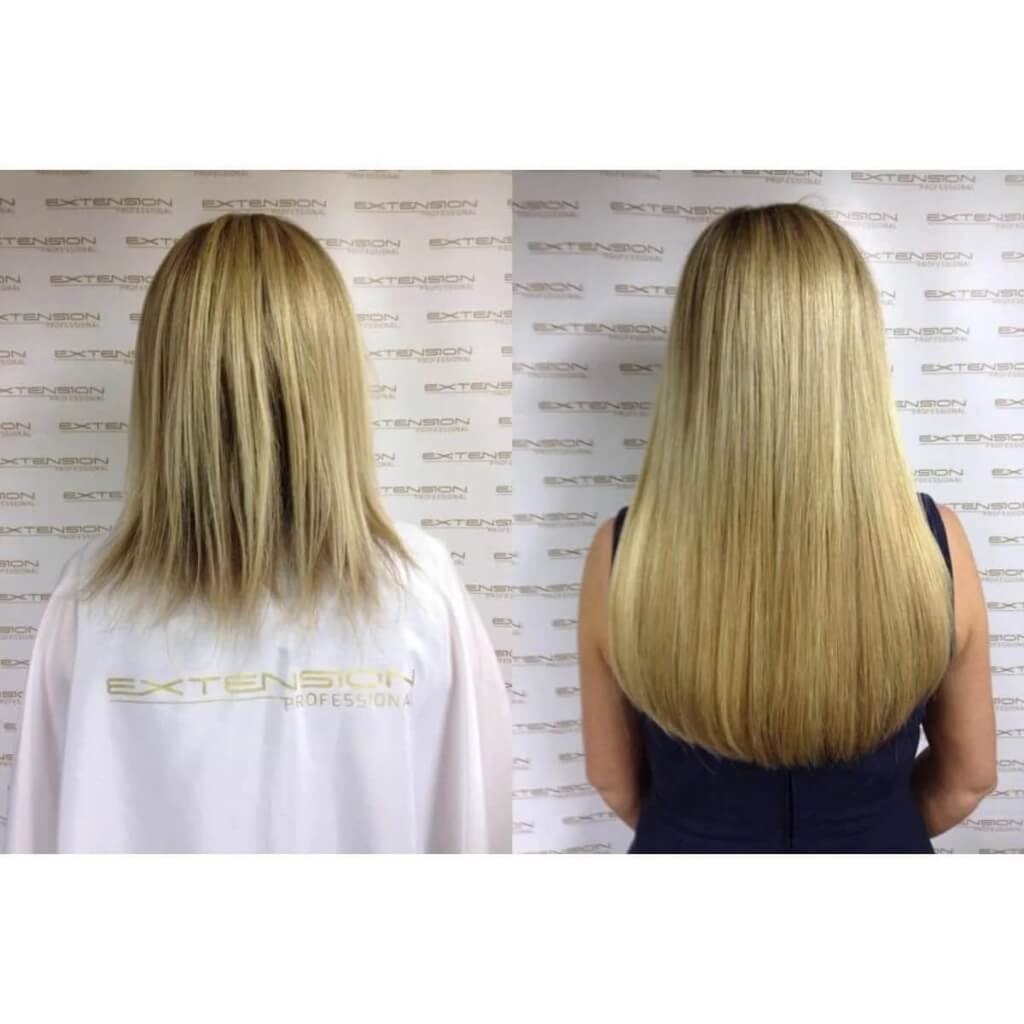 hair extension volume and length transformation