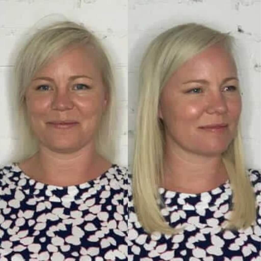 colour match hair extension transformation