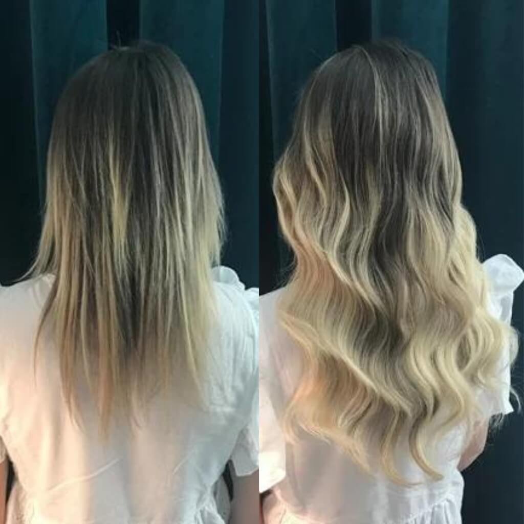 mix root hair extension transformation