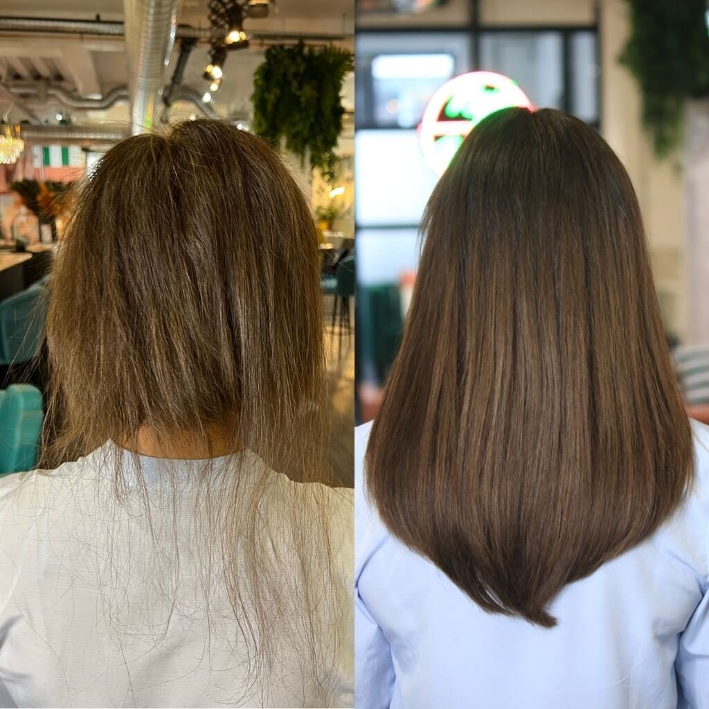 lengthening hair extension transformation