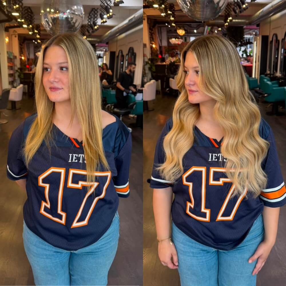 Blonde hair extension results in London