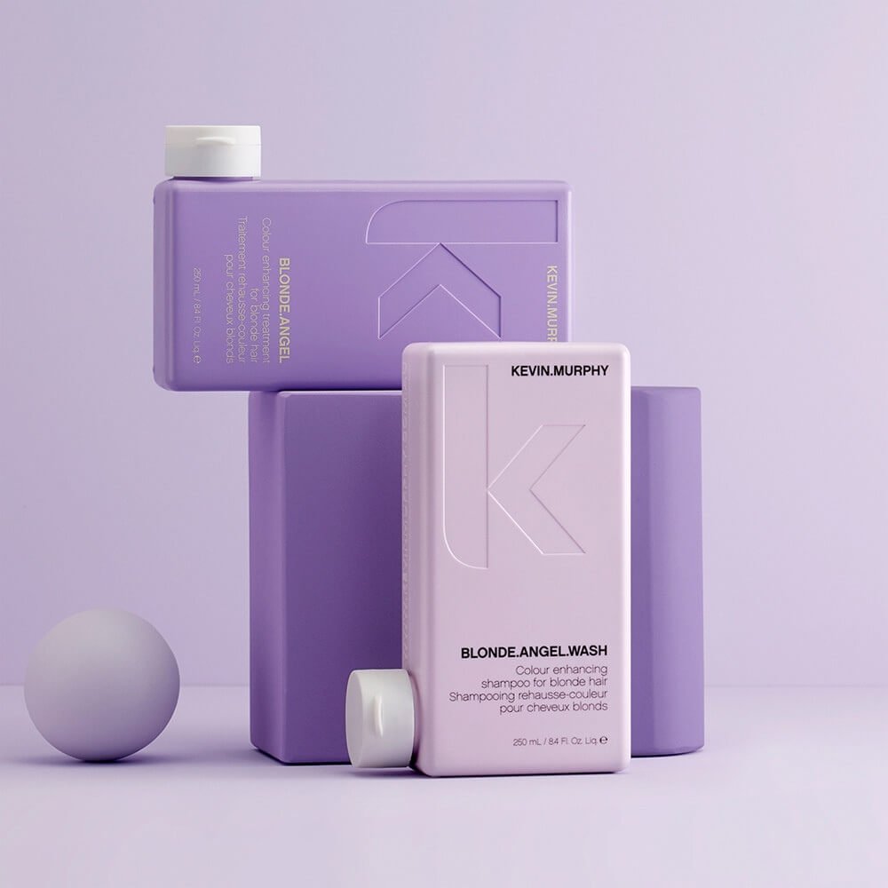 Kevin Murphy Blonde Angel purple shampoo and conditioner for toning blonde hair extensions